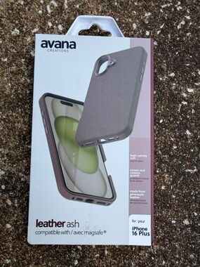 Avana Creations Leather Ash iPhone 16 Plus Case with MagSafe Compatibility